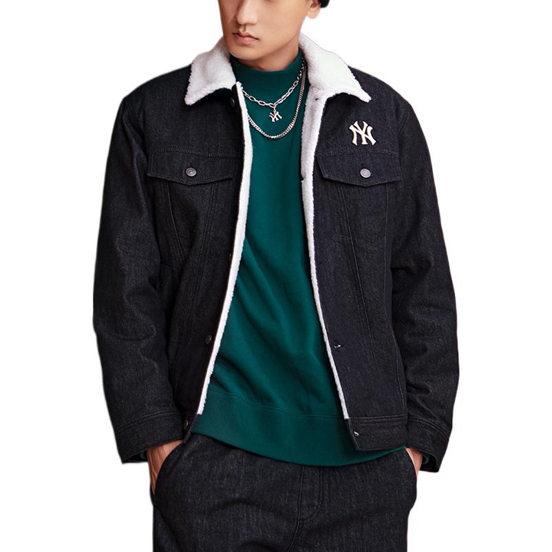 MLB Denim Jackets Unisex Black Lapel Moderate 3ADKEC126-50BKS