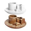 Ceramic Palo Santo Sticks Holder 4 in 1 Incense Burner Sage Holder Incense Holder Ash Catcher Tray for Meditation Yoga Room