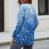 Womens Long Sleeve Tops V Neck Shirts Casual Flower Print Basic Trendy Tee Blouses Fall Tunic Outfits Fitted T-Shirts Women’s