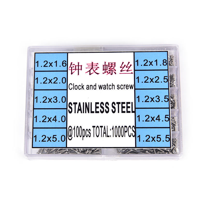 1000 bucăți/set de șuruburi asortate pentru ochelari de ceas instrument de reparare a ceasornicarului