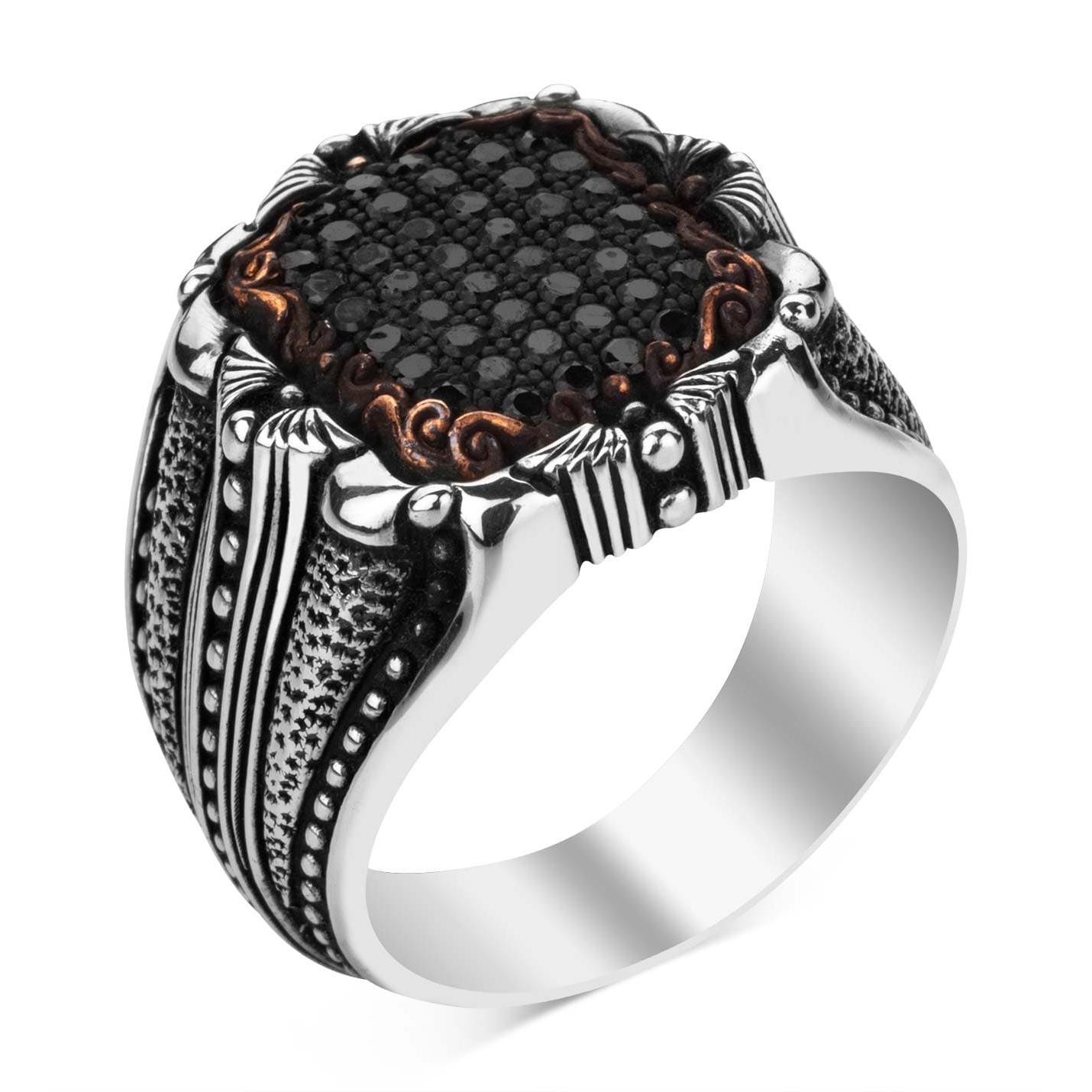 

Mini Siyah Zirkon Taşlı 925 Ayar Gümüş Erkek Yüzük