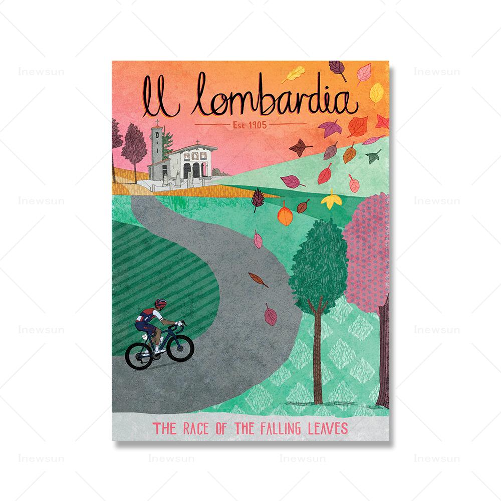 Cycling Race Posters Classic Cycling Monuments Tours Paris Canvas Painting Prints Bike Wall Art Pictures for Home Decoration
