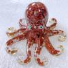 Natural Crystal Gravel Octopus Statue Dropper Resin Reiki Stone Garden Statue Ornaments Office Tabletop Bar Decorative Fun Gift