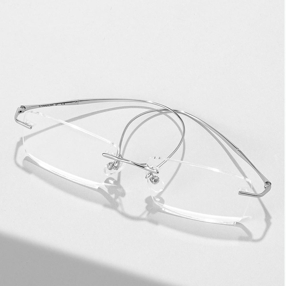 Pure Titanium Glasses Anti Blue Light Men's Eyeglasses Frames Luxury Brands Rimless Glasses Women Pure Titanium Computer Lenses