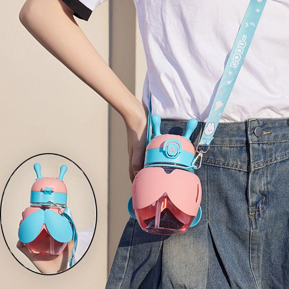 Cartoon Little Bee Water Cup Plastic Water Bottle Convenient Tea Kettle  Fitness