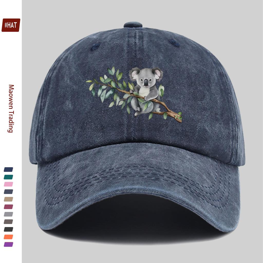 Pc Elegant Koala Holding a Branch Print Pattern Baseball Cap Four Seasons Design Sun Hat Outdoor Travel Decorative Hat Comfo