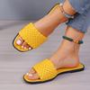 Fashion Summer New Flat Sandals Women's Square Head Open Toe Preparation Soft Sole Anti-slip Wear-resistant Slippers