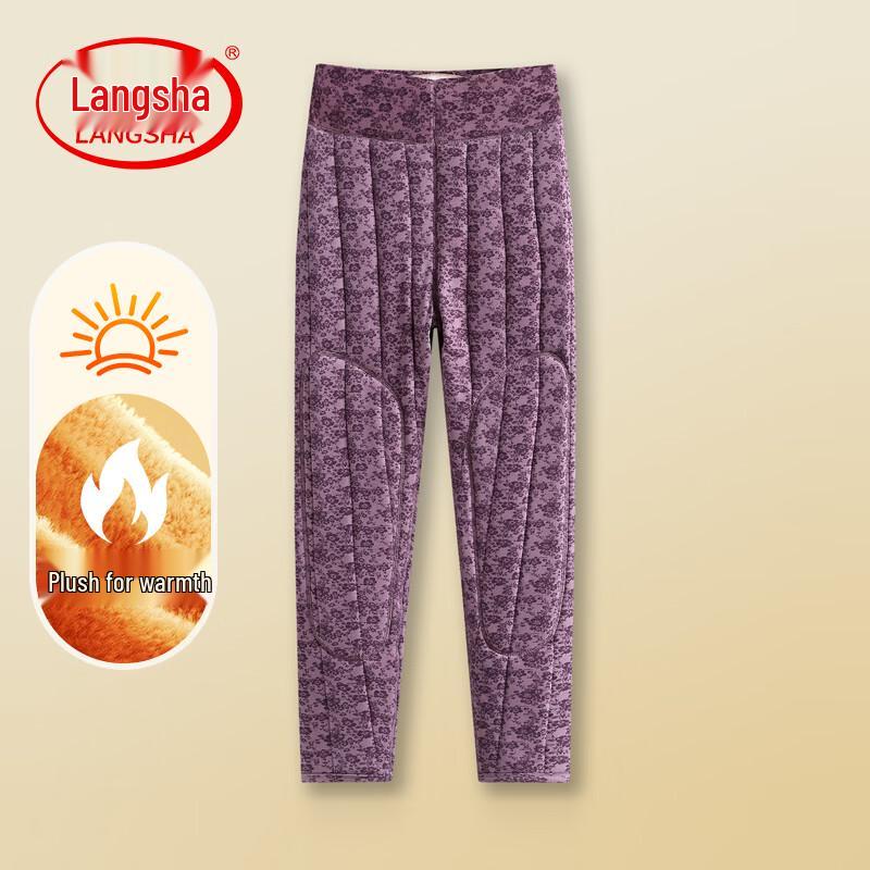 LangSha Women s High Waist Fleece-Lined Warm Cotton Pants XL