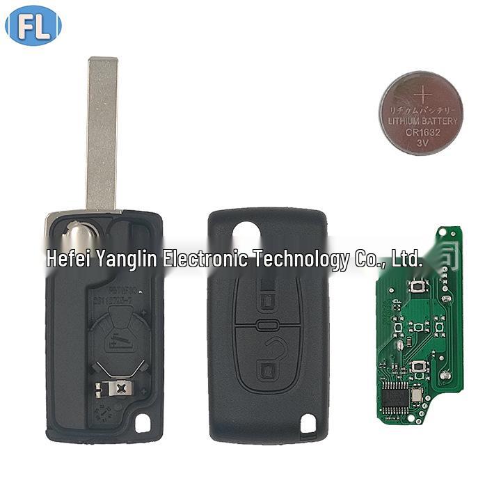 Compatible Citroen 0523 Remote Key with Groove, 2/3 Buttons, 46 Chip, 433 ASK/FSK