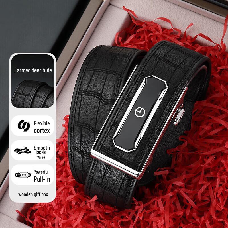 Мужской ремень Goldlion из оленьей кожи с автоматической пряжкой 120cm or less