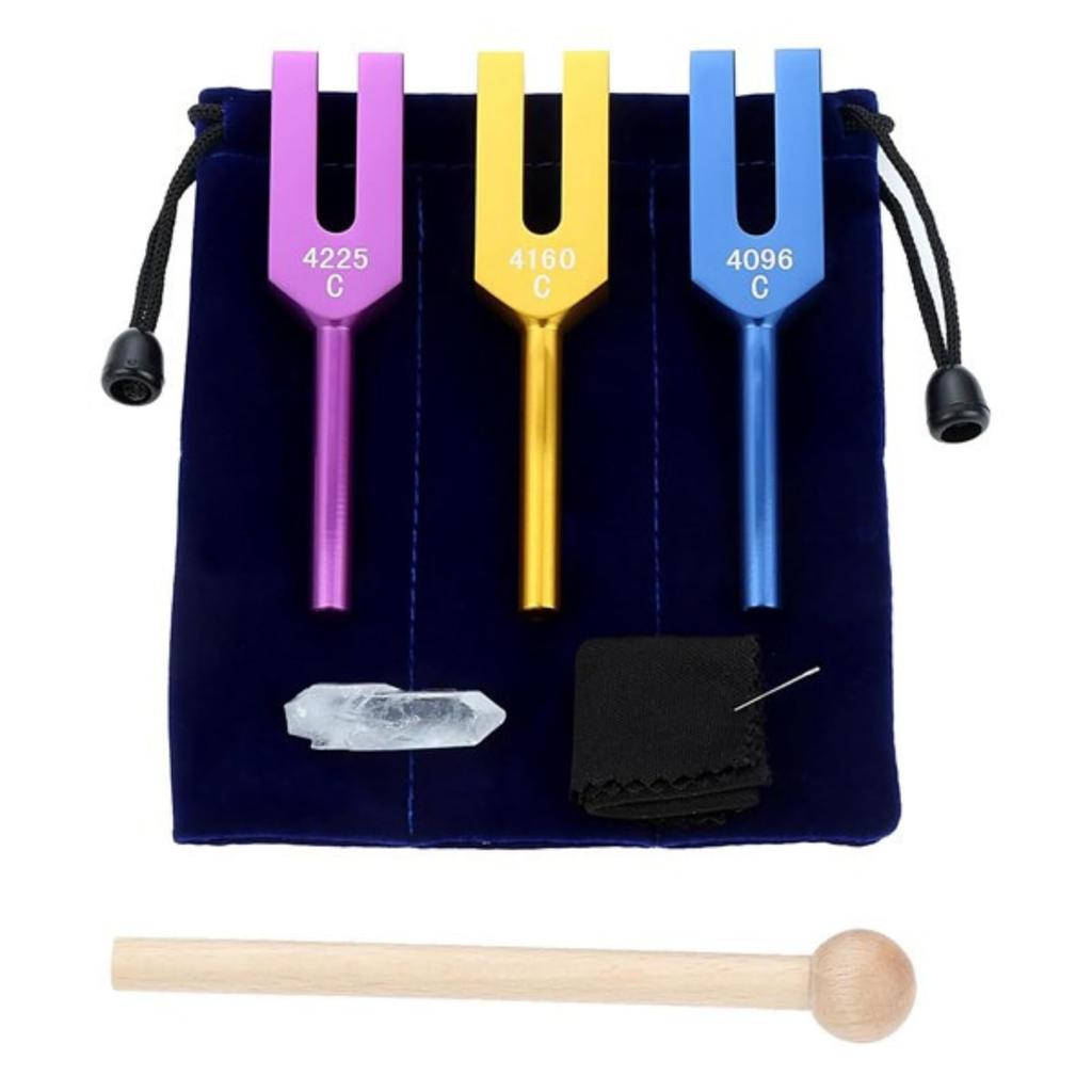 COZENTA Tuning Fork Set for and Purification and 4225Hz Crystals Meditation, Healing, (4096, 4160, Included)