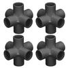 10 ks PVC plastový konektor na trubku 6cestný rohové koleno na trubku 25 mm vnitřní průměr černé