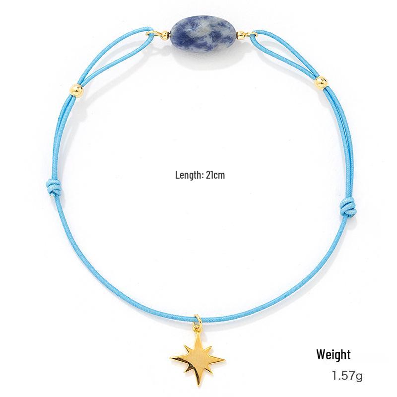 

Регулируемый браслет в корейском стиле Kenjie: Медное покрытие с золотой инкрустацией, циркон, полудрагоценный камень и ракушка