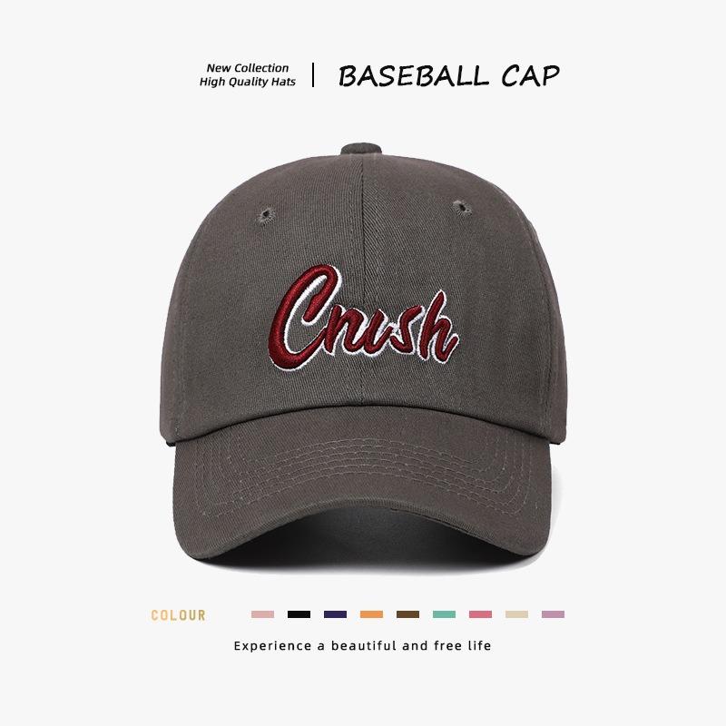 Retro three-dimensional embroidery baseball hat men's and women's curved brim soft top casual versatile sunscreen sunshade cap tide