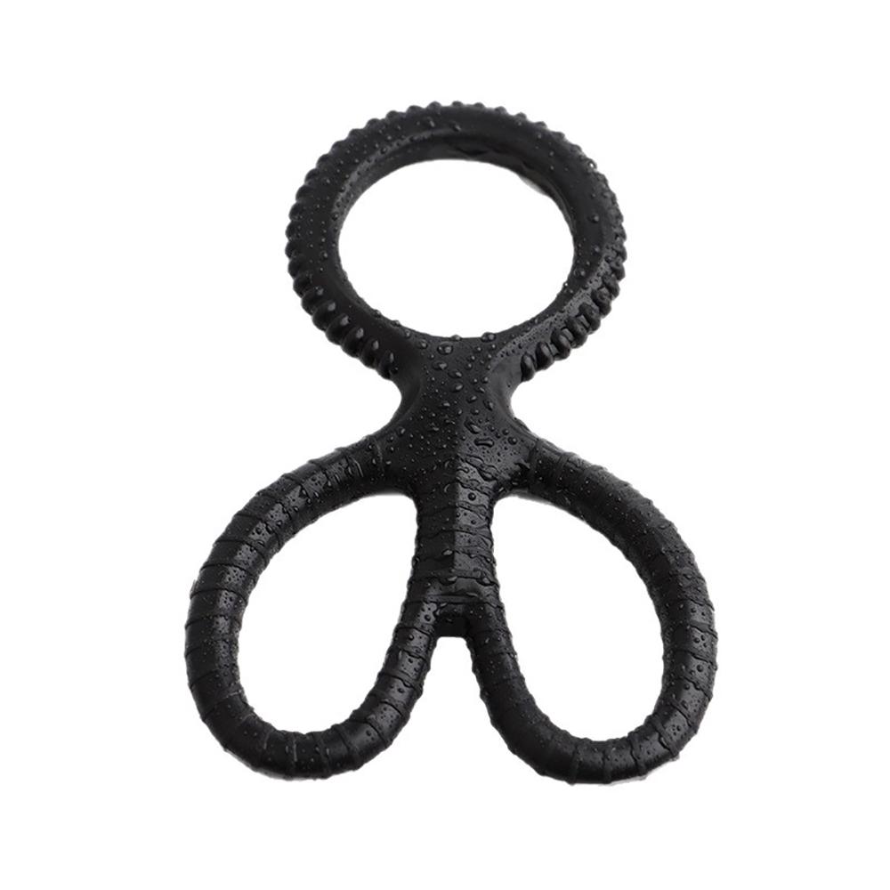 Soft Skin-safe Silicone Scissor Shaped Double Loop Intimate Accessory for Couples Reusable Washable Flexible Comfort Wearable