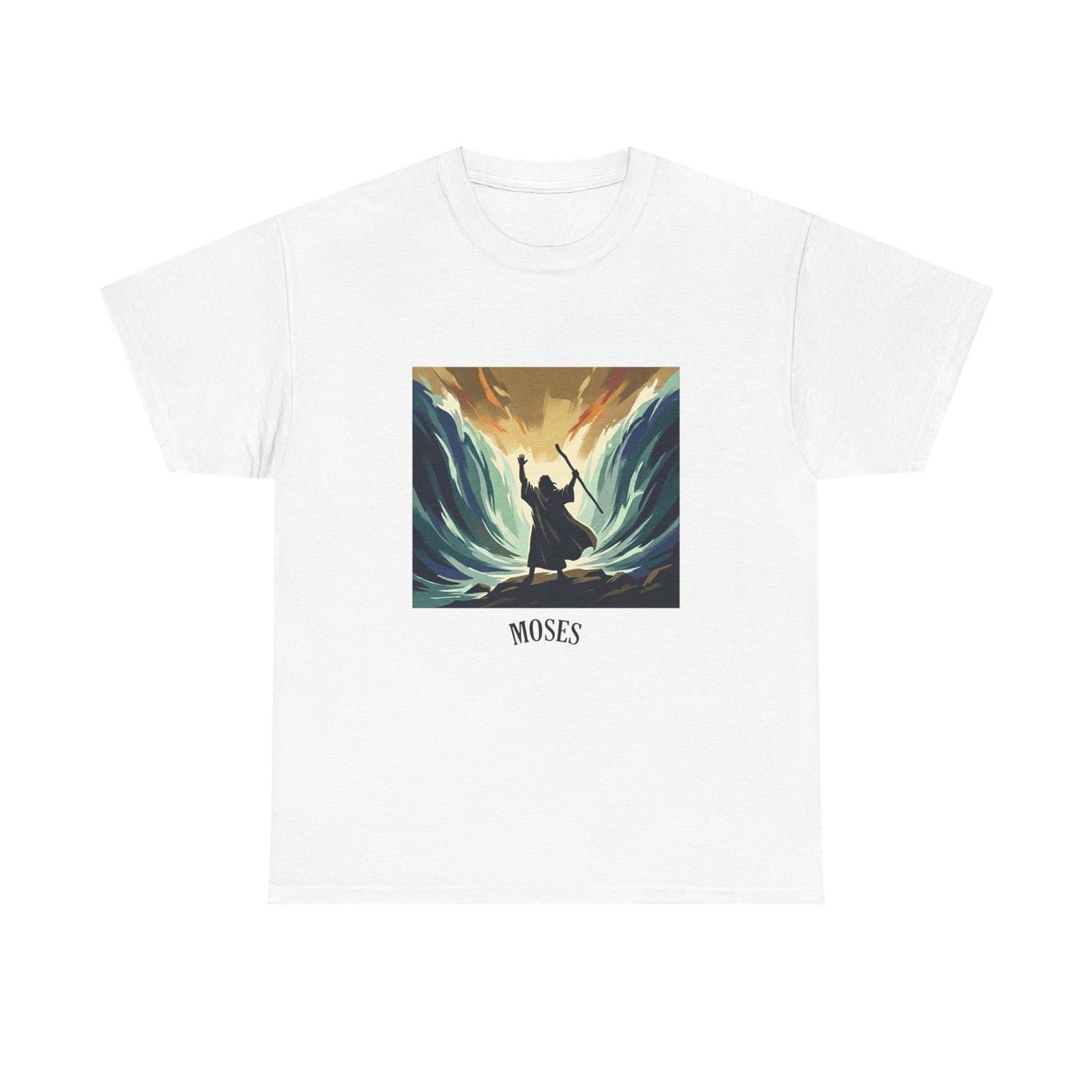 Moses Parting the Sea T-Shirt | Biblical Illustration Tee M