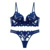 Embroidered Lace Deep V Push-Up Bra Set - Ultra-Thin Summer Lingerie