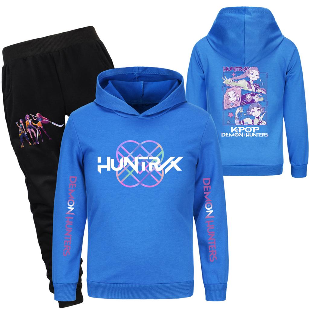 Children's Hooded Top And Pants Two-piece Tracksuit Set Long-sleeved Printed Sweatshirt Set