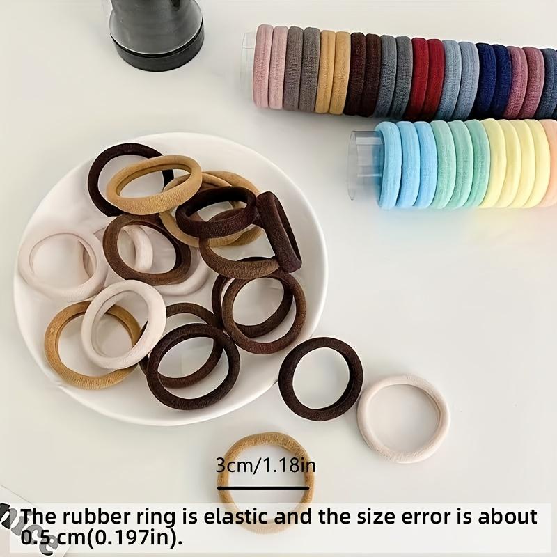 50/100ks Boho Bezešvé Elastické Gumičky do Vlasů - Silné Pohodlné & Odolné Držadla na Culík pro Ženy - Jednobarevné Vlasové Doplňky
