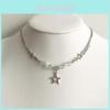 Y2k Star Pendant Necklace With Alloy Geometric Charm For Fashion Women
