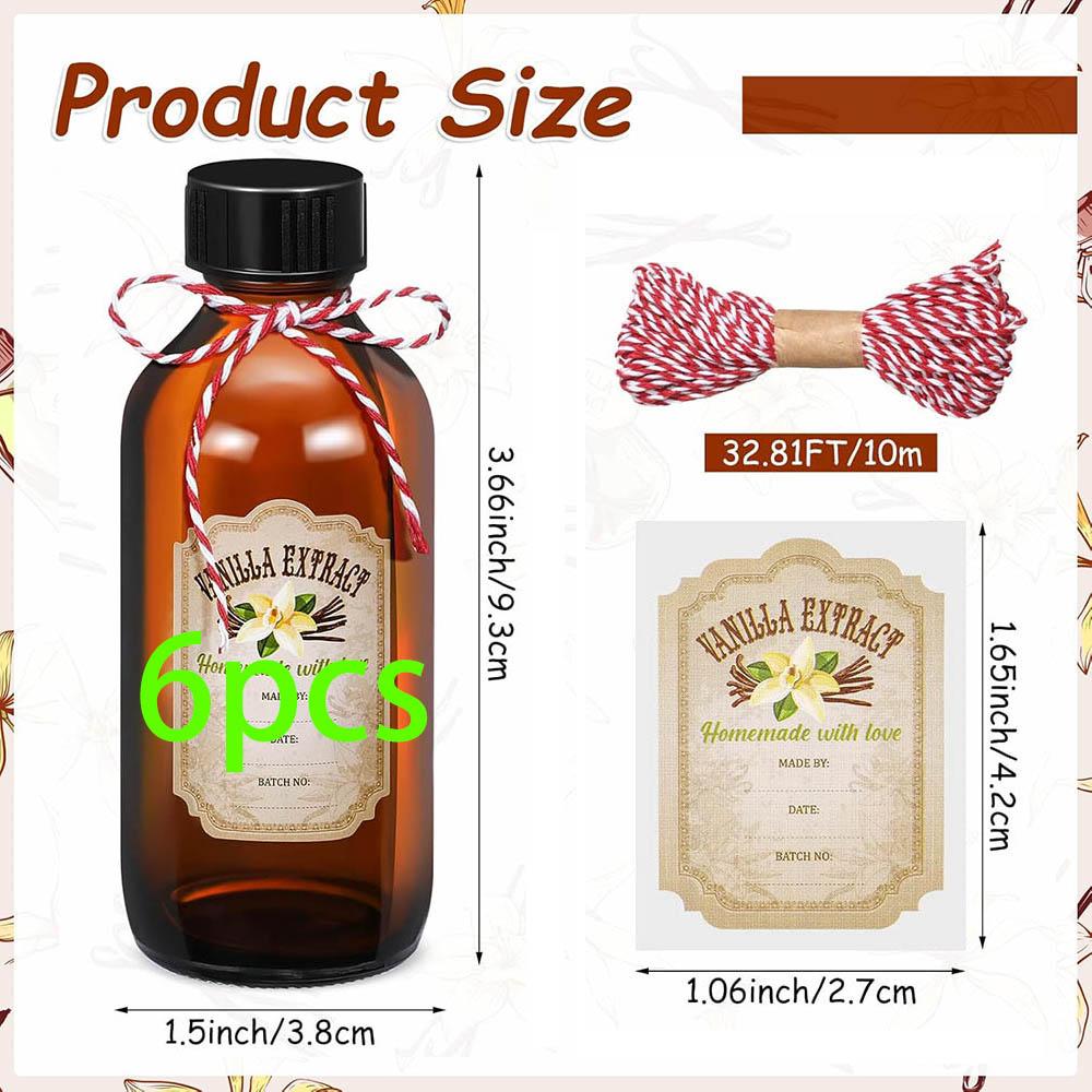 

Amber Glass Bottle Boston Round Bottles Brown Vanilla Extract Bottles for Syrup Gift Glass Food Storage Canister Set Sauce Beans