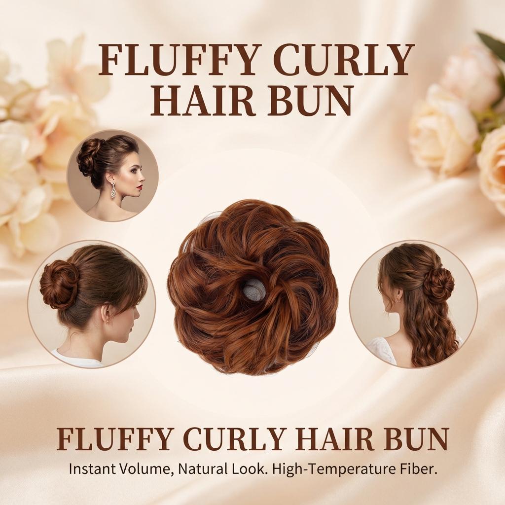 Women's Temperature Silk Wig Curly Hairpiece with Natural Volume and Breathable Cap