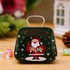 2Pcs Portable Christmas Iron Candy Container Christmas Cheer Candy Holders Snacks Case with Colorful Seasonal Pattern