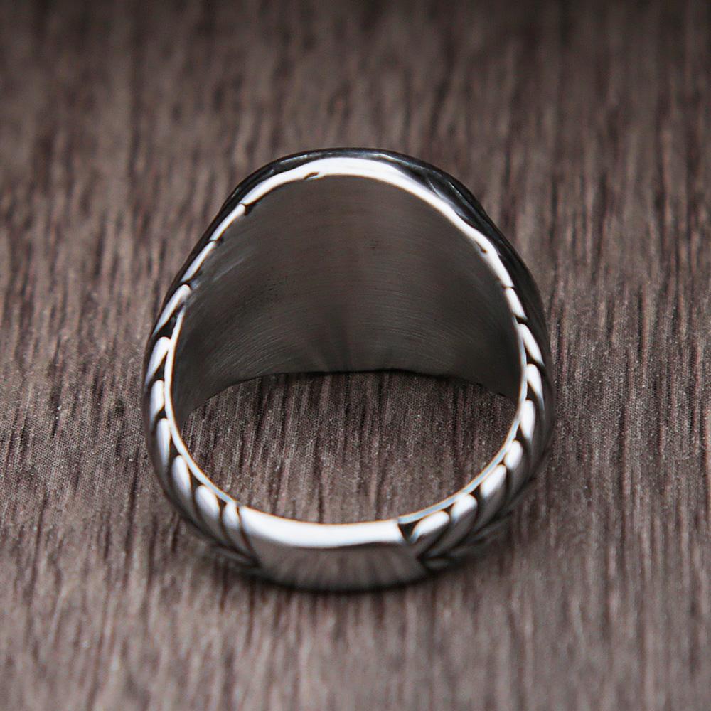 Men's Vintage Roman Empire Caesar Rings Stainless Steel /Gold Color Coin Caesar Head Signet Men Rings Fashion Jewelry Gift