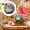 Portable Yarn Bag Ball Storage Sleeve, Cartoon Rabbit Design, Reusable Soft Fabric Handmade Craft Gift Crochet Thread Holder, Dust Proof Organizer for