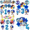 Sonic The Hedgehog Thema Aluminium Folie Ballon Set voor Decoratie Kinder Eerste Verjaardagsfeest