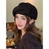 Autumn women's new octagonal hat winter bow elegant temperament show face small beret suitable for daily travel and use