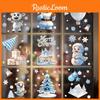 Snowman Tree Christmas Window Art Pvc Static Stickers Set Christmas Decorations