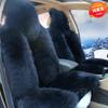 Cuscino Universale per Sedile Auto in Lana e Peluche Invernali - Antiscivolo, Caldo, Coprisedile Lunga Pila per Sedile del Conducente