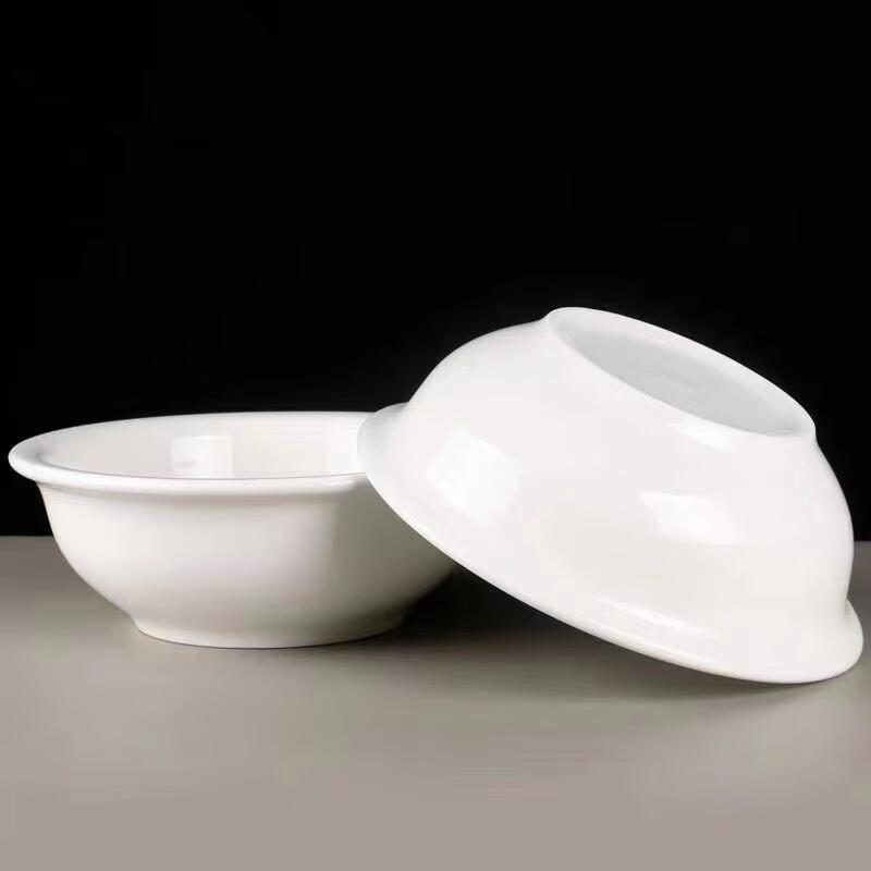 7-inch White Ceramic Thickened Soup Bowl