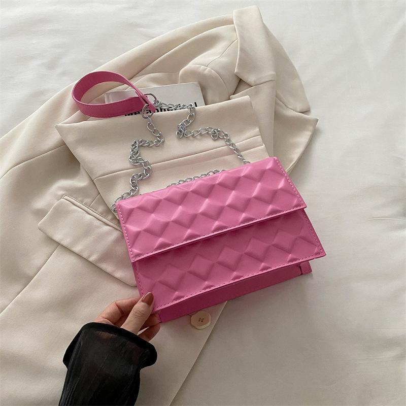 2025 Autumn New Macaron Chain Small Square Bag Niche Design Stylish and Simple Diamond Shoulder Messenger Bag