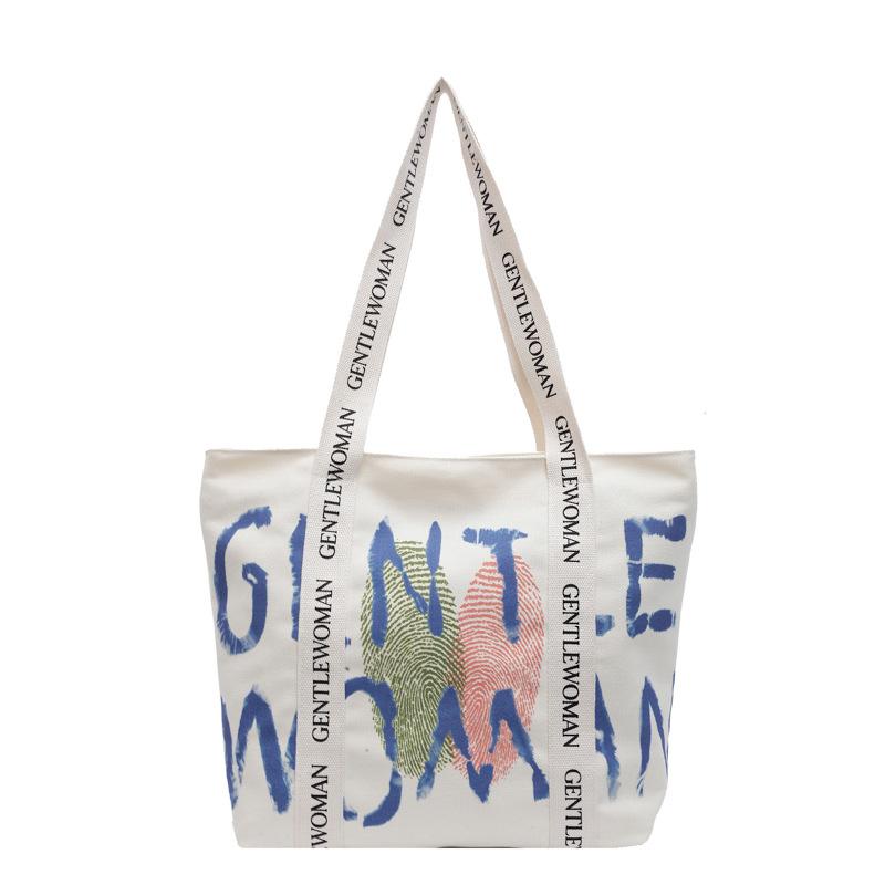 Canvas bag women's 2025 new shoulder bag casual large-capacity Korean version student schoolbag literary and leisure handbag bag