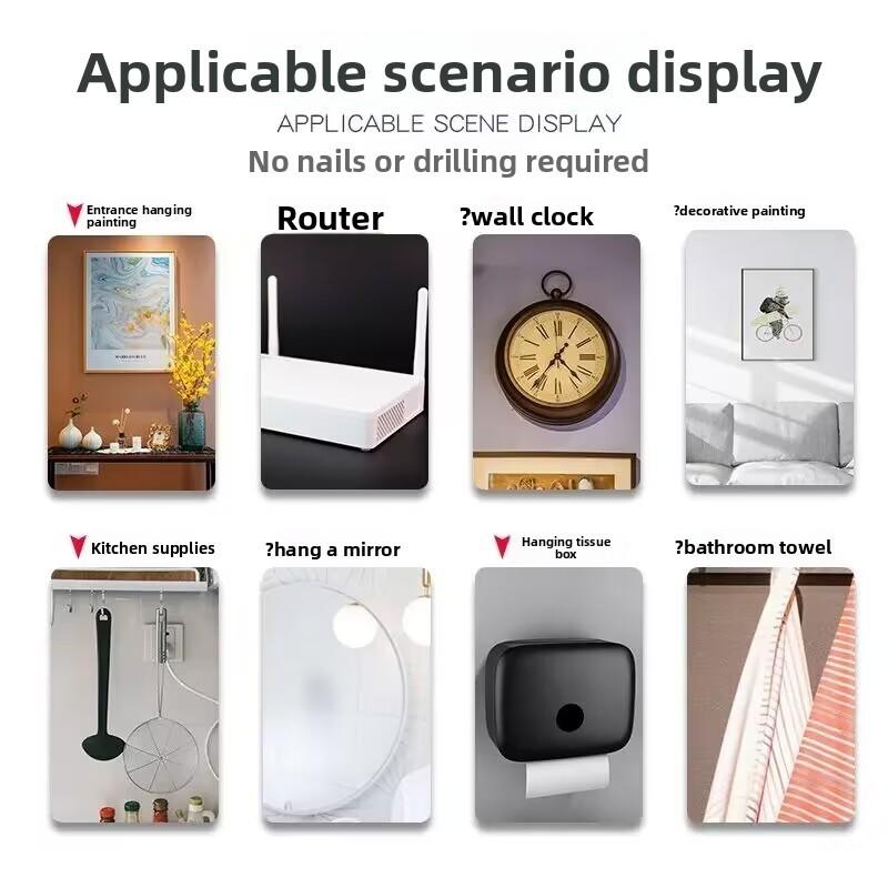 Wall Hooks Adhesive Mounting Acrylic Nodrill Strong Hold For Home Organization