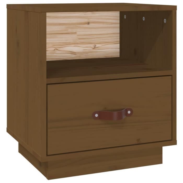 VidaXL Table de chevet Marron miel 40x34x45 cm Bois de pin massif818301