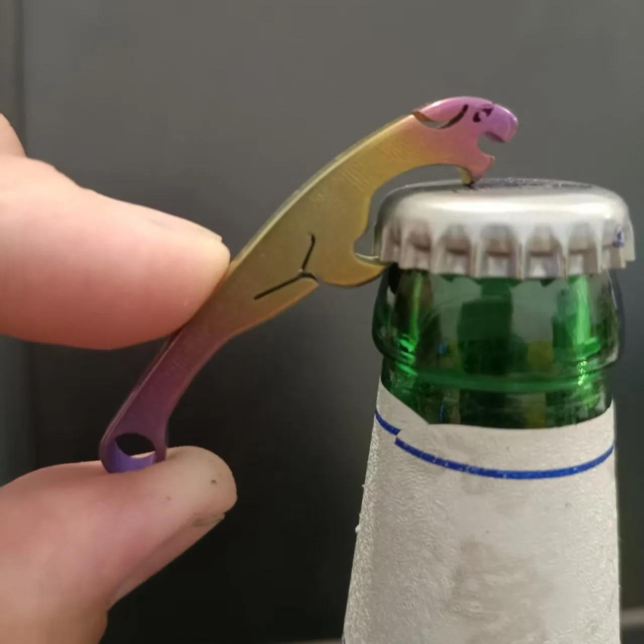 Mini Creative Titanium Alloy Bottle Opener - Lightweight And Practical Key chain Pendant As An Exquisite Gift