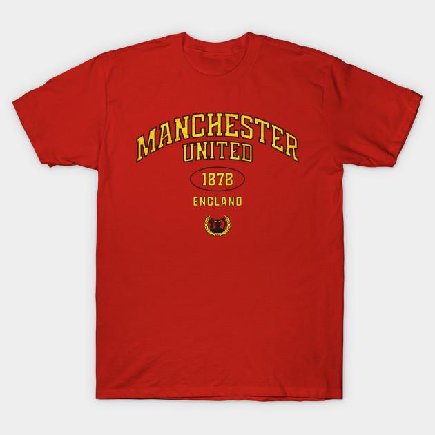 

Men Black Print T-shirt Red Devils Manchester Vintage Retro England No-Cut Transfer Paper Print Cotton Tshirt - Men s Summer ... S
