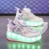 Walking Shoes Girls Shoes Will Shine Skates Outdoor Running Pulley Fashion Children's Sneakers Breathable Mesh Shoes