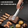 1 stainless steel barbecue tongs - non-slip long handle, suitable for grilling, baking, salads, and ice cubes, kitchen utensils