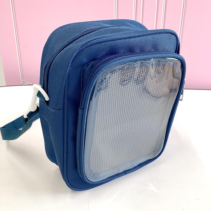 Shoulder Mini Can Badge Storage Blue Ita-bag Bag, Small, Adult, Oshikatsu, Itabag, Clear, Pouch, Transparent, [Used]