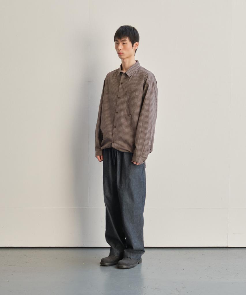 Holliseon Cove Chambray Drape Loose Pants Dark Navy