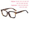 0 -0.5 -0.75 To -6.0 Leopard Frame Square Prescription Eyeglasses Women Men Spring Leg Reader Glaasses Power +0.5 +1.0 To +4.0
