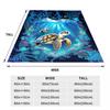 1pc Blue Blanket Sea Turtle 3D Printed Comfortable Flannel Blanket for Home Living Room Bedroom Decor Birthday Gift