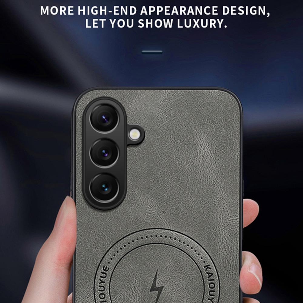 For Samsung Galaxy A57 5G Magnetic Case Nappa Texture PU Leather TPU Phone Back Cover