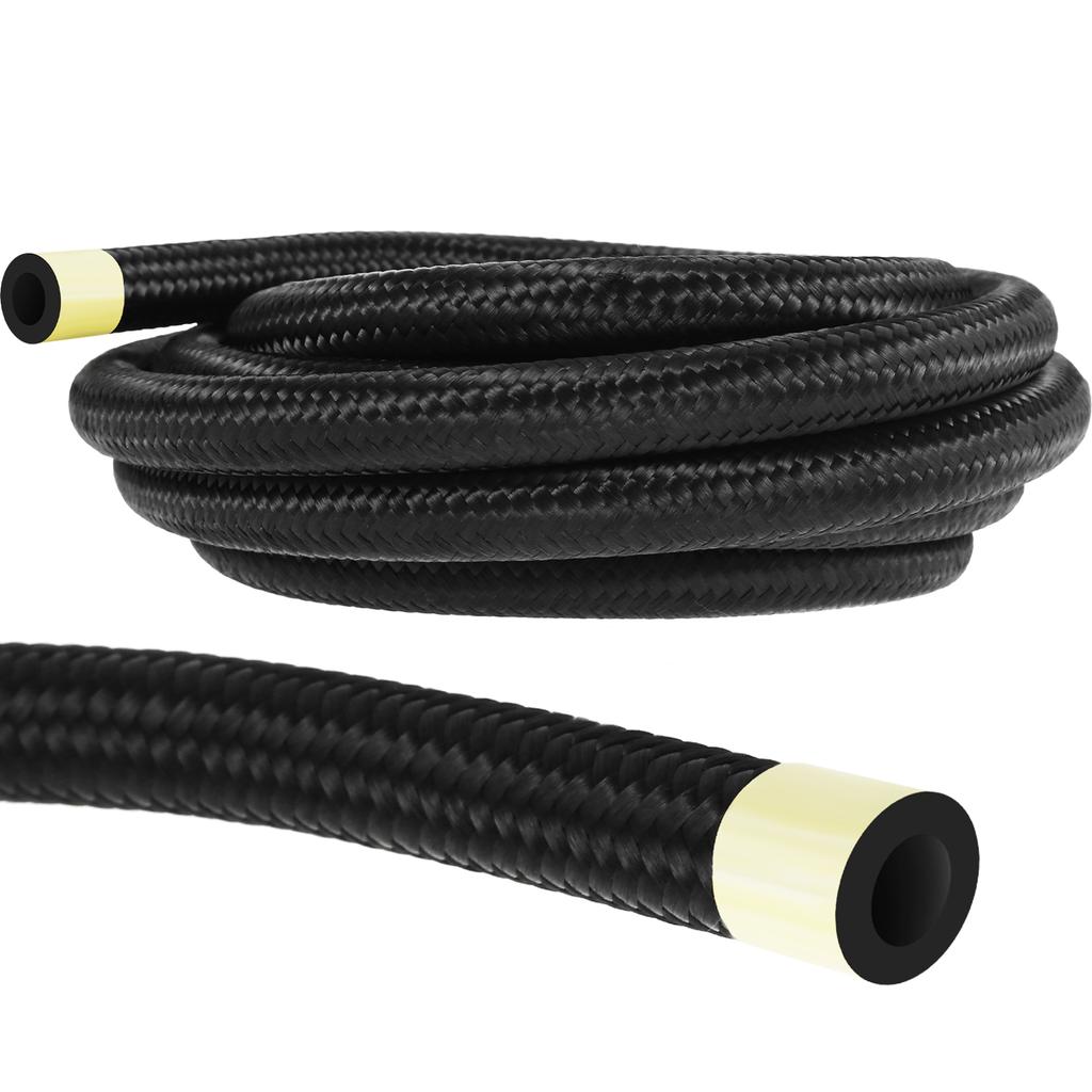 6AN Fuel Line Hose Stainless Steel Nylon Braided Rubber Hose 3/8 Inch Anti Corrosion CPE Fuel Hose for Transmission Lines