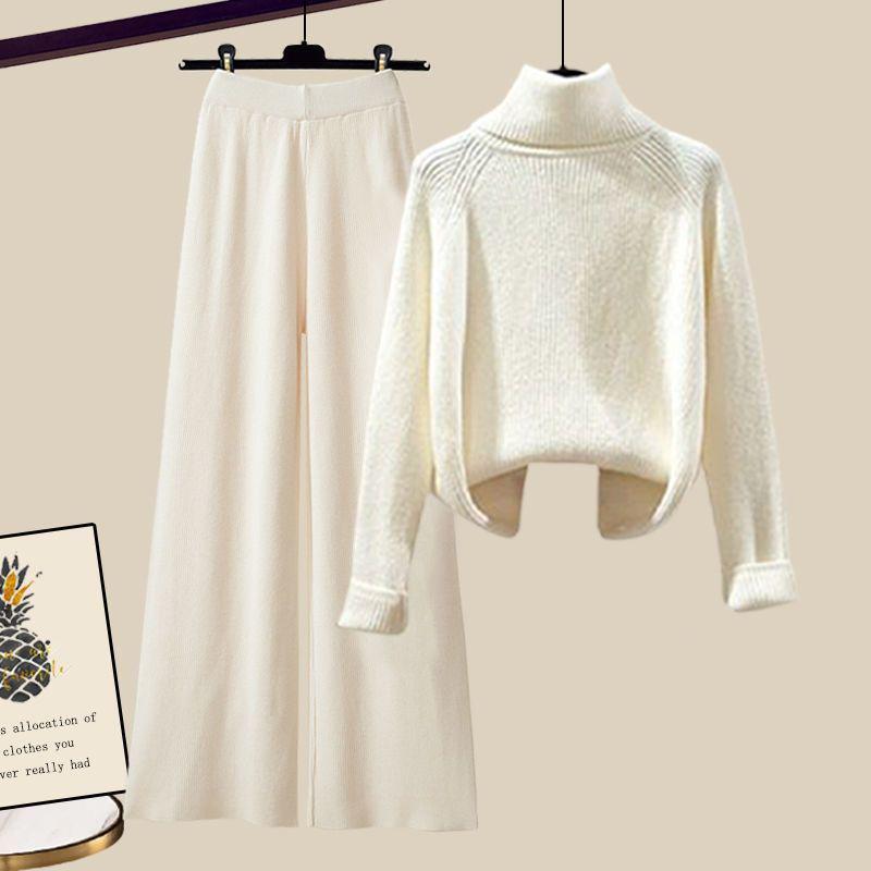 

Женский комплект из свитера и широких брюк осень/зима 2024 года 4XL [Recommended for 180-200 kg]