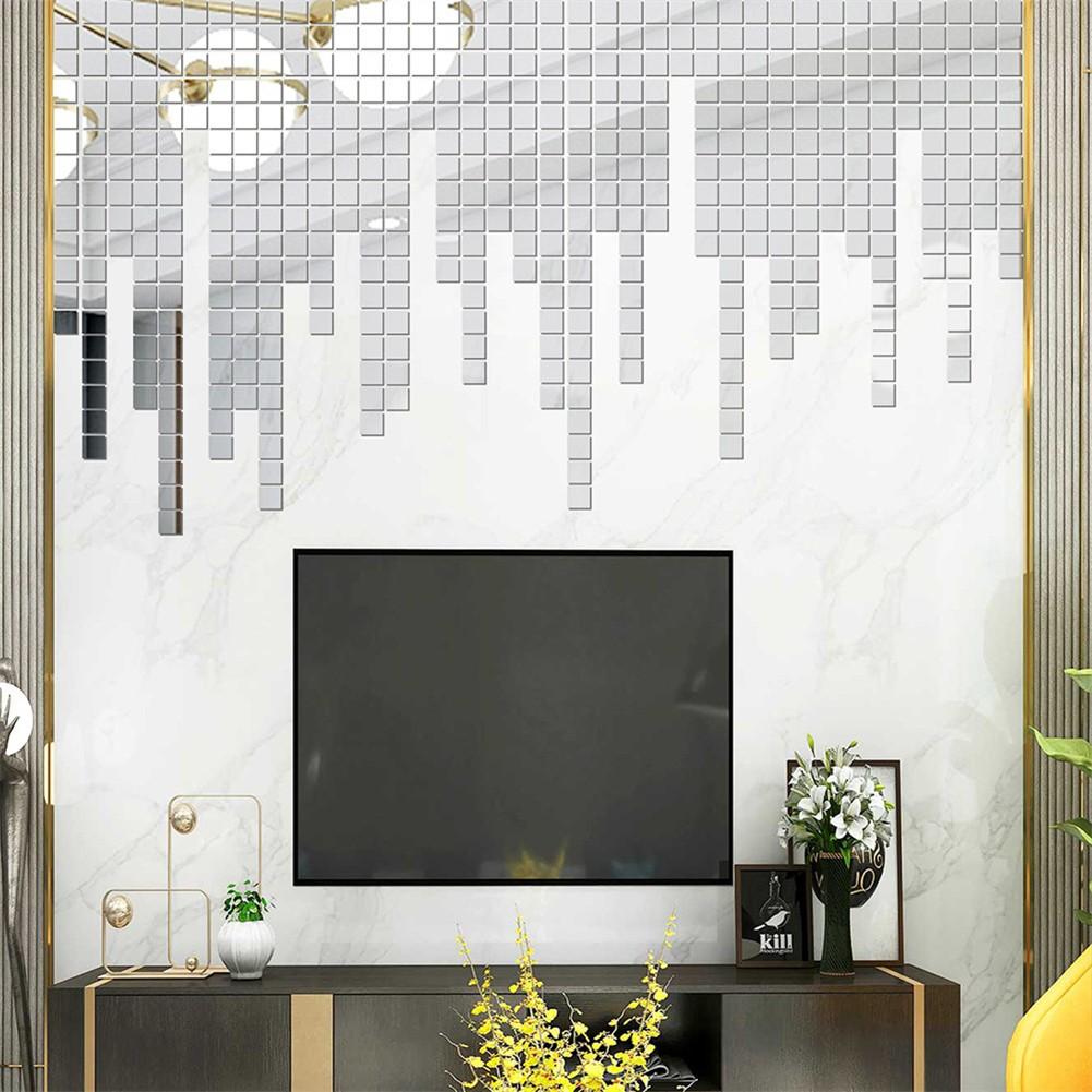 

100PCS Glass Mirror Sticker 1mm Thick Glass Home Decor чорний